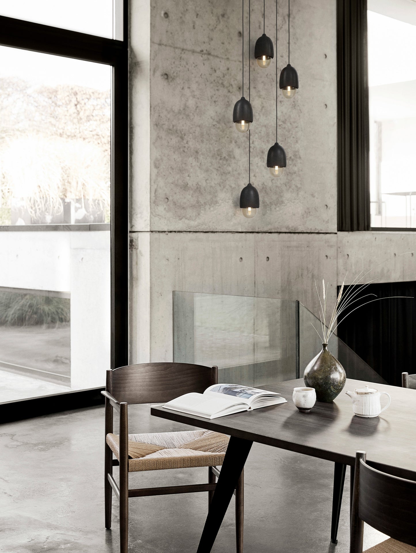 Terho Pendant Lamp by Mater - Black Stained Linden