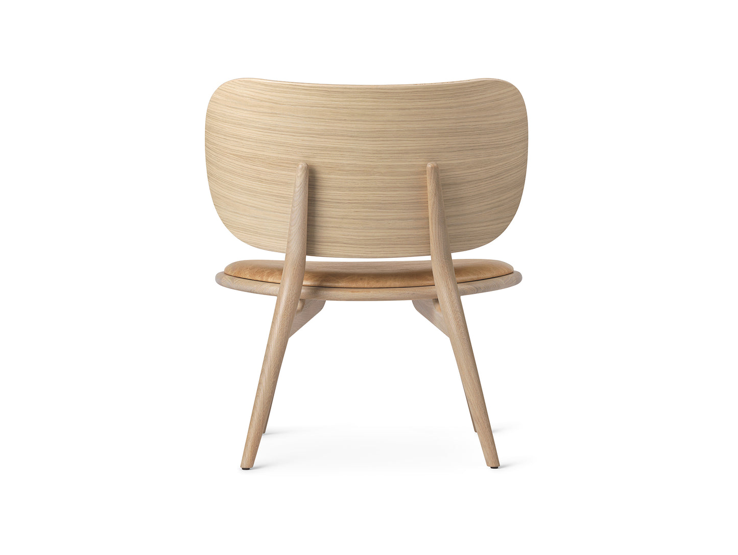 The Lounge Chair by Mater - Matt Lacquered Oak Base / Natural Tanned Leather Seat