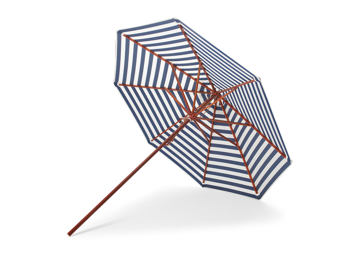 Dark Blue Messina Striped Umbrella by Skagerak