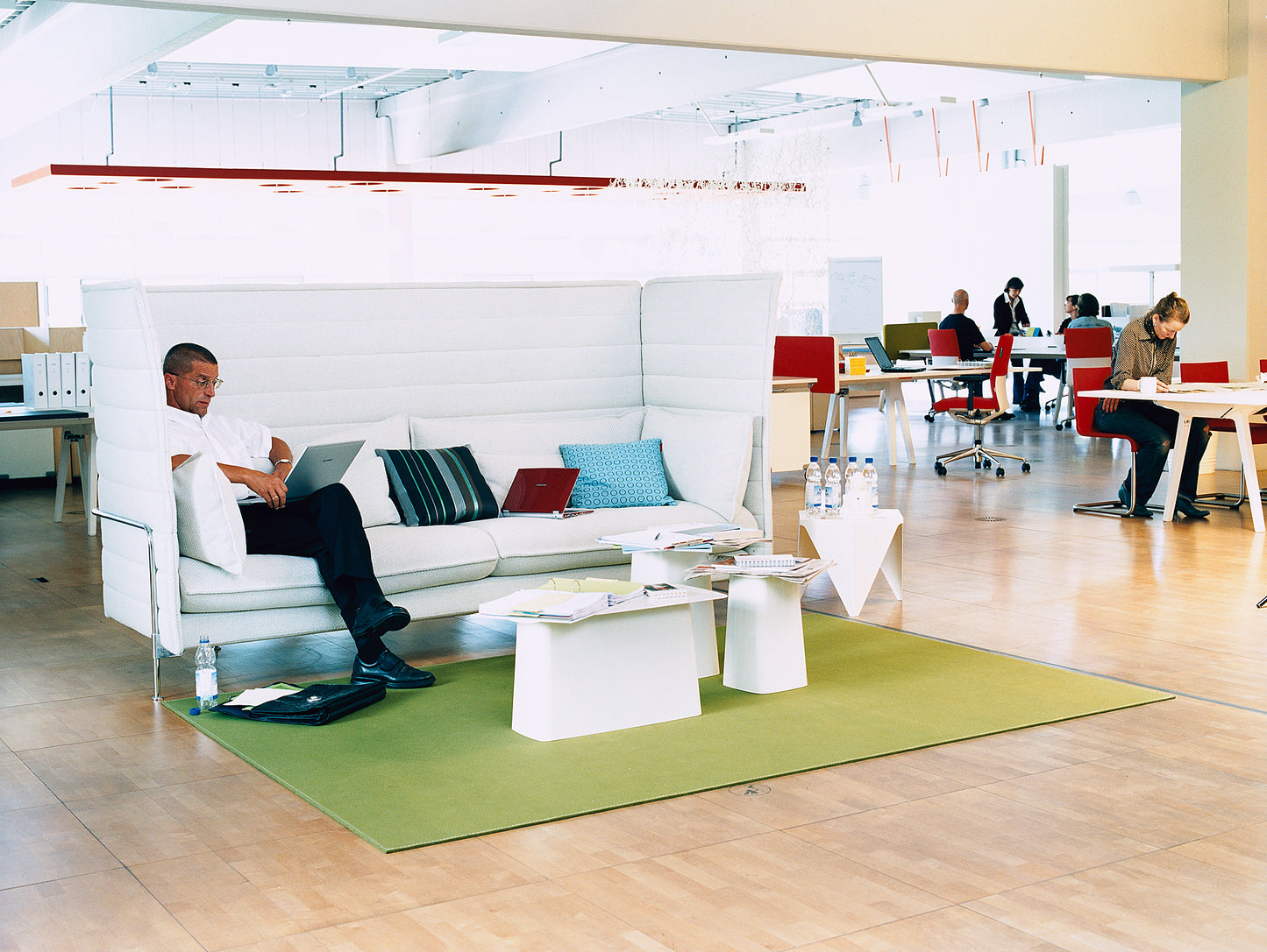 White Metal Side Tables by Vitra