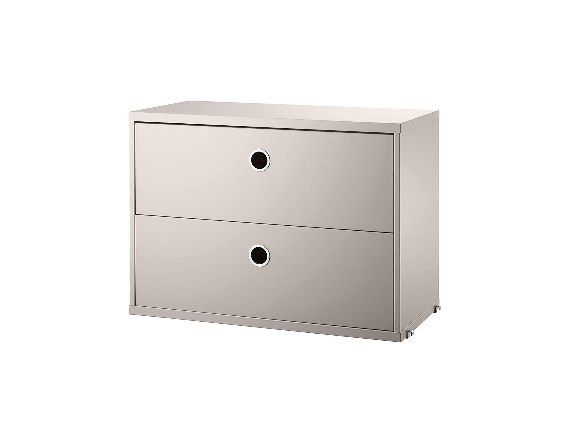 String Chest with 2 Drawers - Beige / 58 x 30
