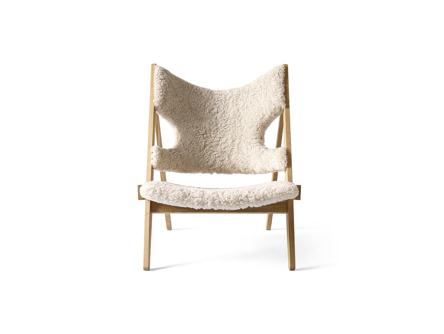 Natural Oak and White Knitting Chair - Sheepskin by Menu