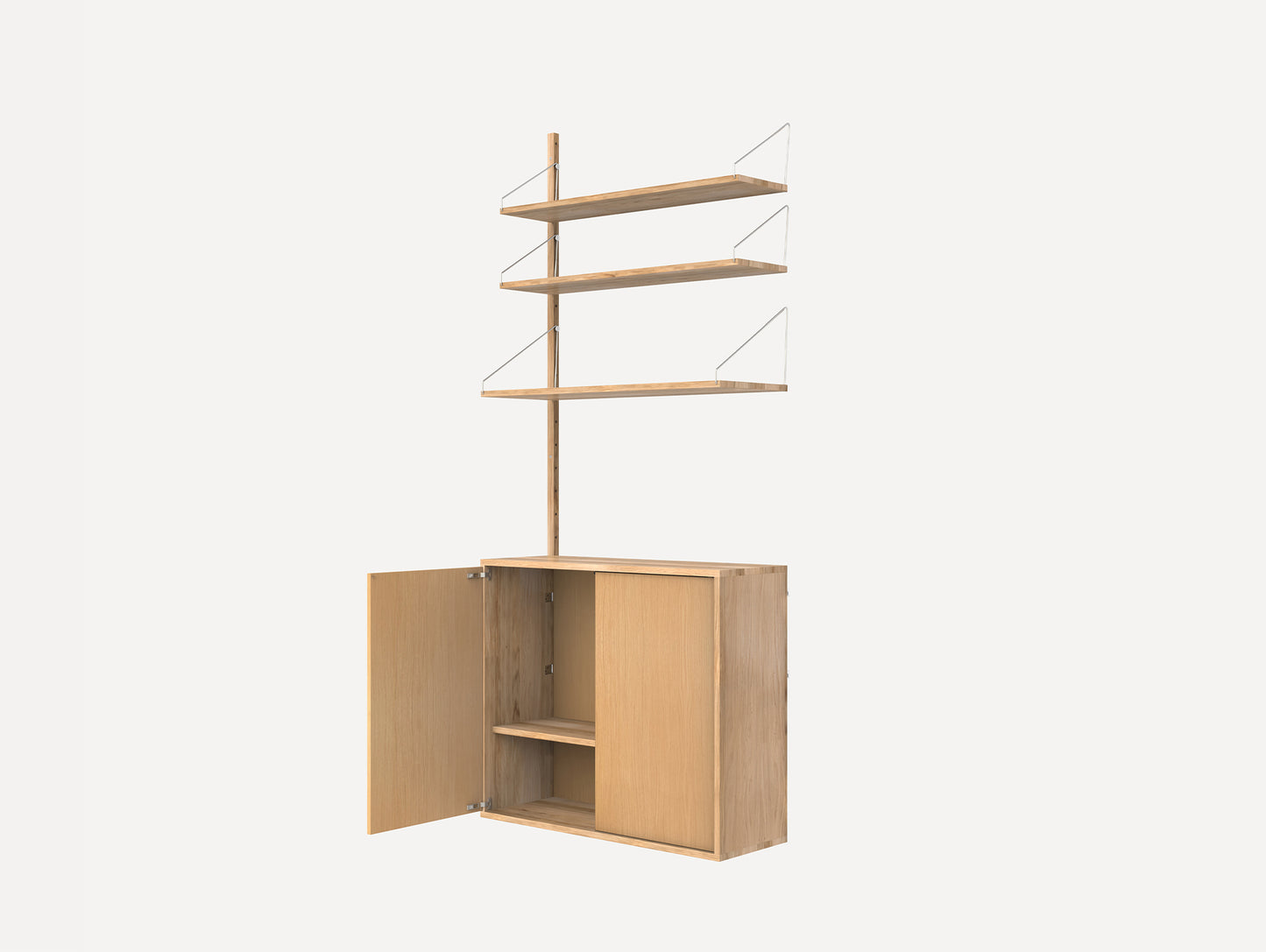 Shelf Library H1852 Cabinet Section Medium Add-on in Natural Oiled Oak by Frama