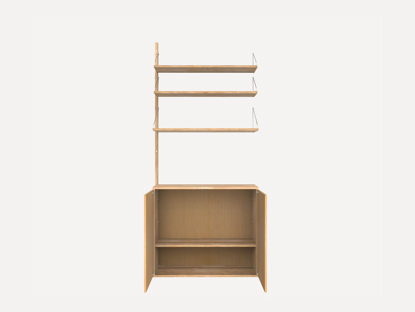 Shelf Library H1852 Cabinet Section Medium Add-on in Natural Oiled Oak by Frama