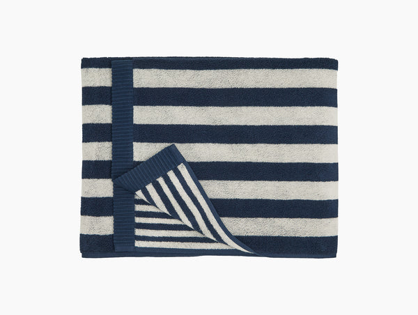 Kaksi Raitaa Towels Navy and Off White by Marimekko Really