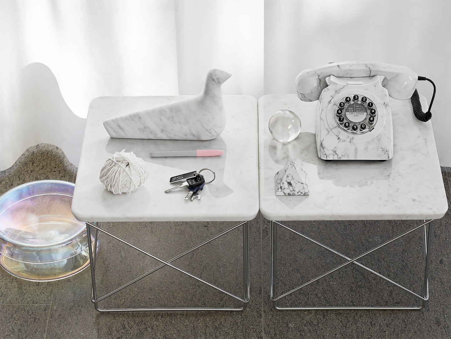 Vitra Eames LTR Occasional Table - Marble / Chrome