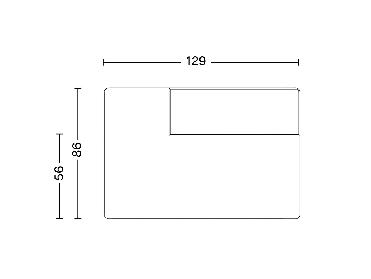 Eave Modular Sofa 86 - Group 1: Open End Module / Right Backrest (Sitting Left)