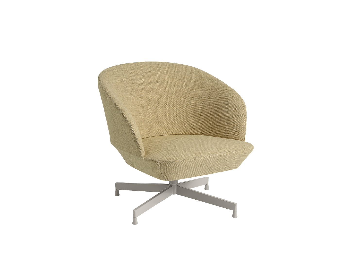 Oslo Lounge Chair - Swivel Base by Muuto - Grey Metal Base / Fiord 422