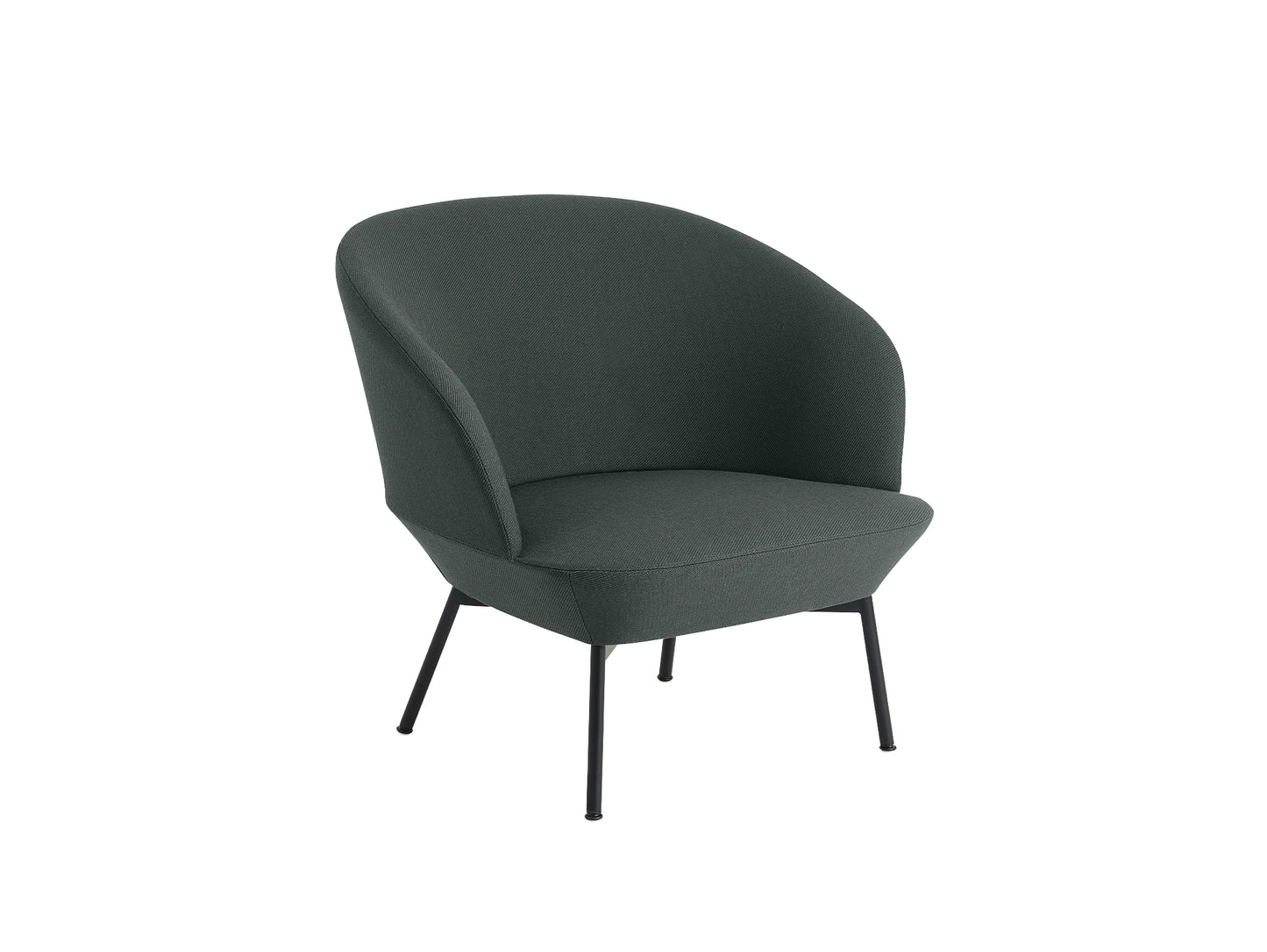 Oslo Lounge Chair with Tube Base by Muuto - Black Metal Base / Twill Weave 990