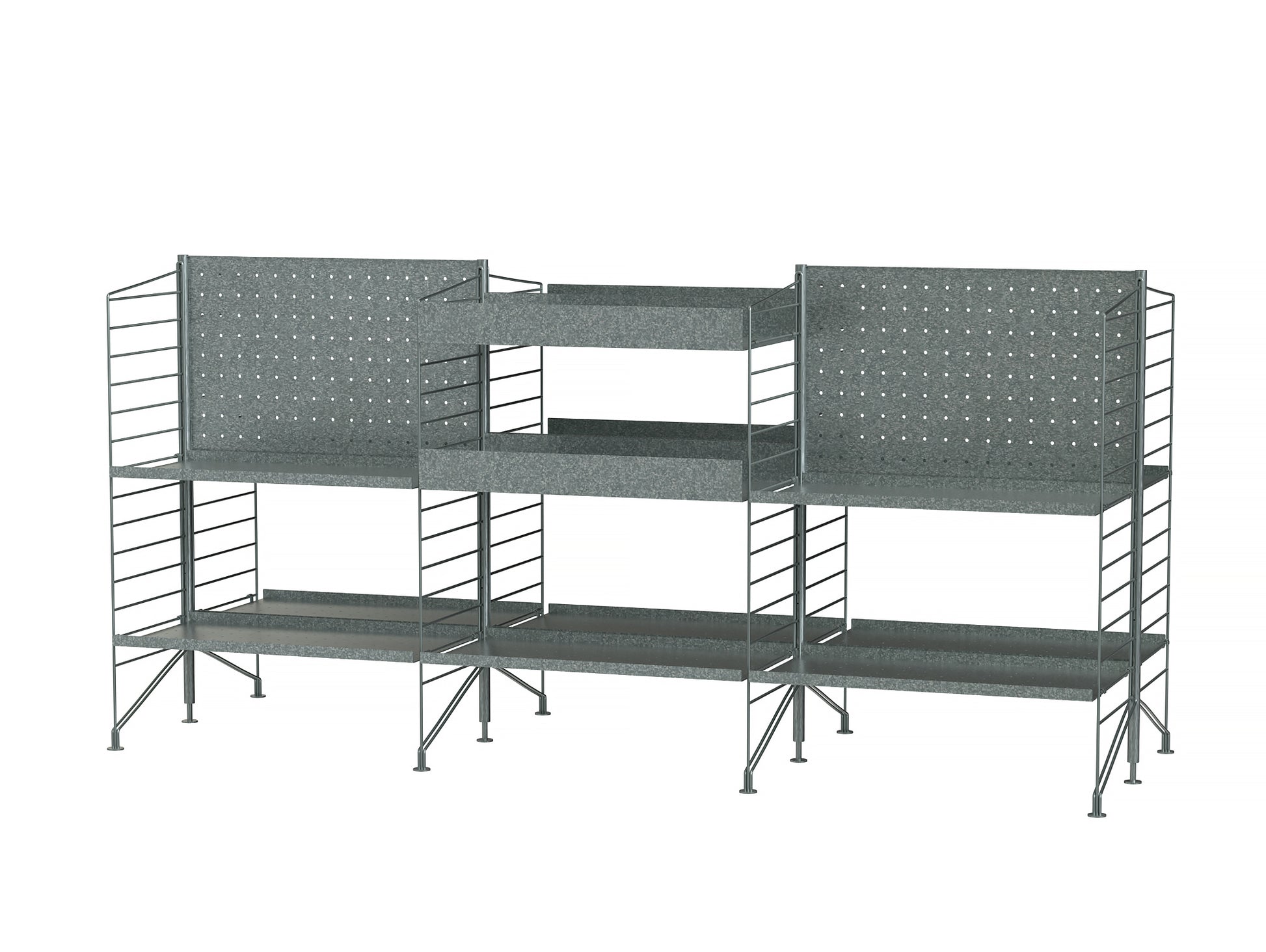 String Outdoor Galvanised Shelving - Combination N