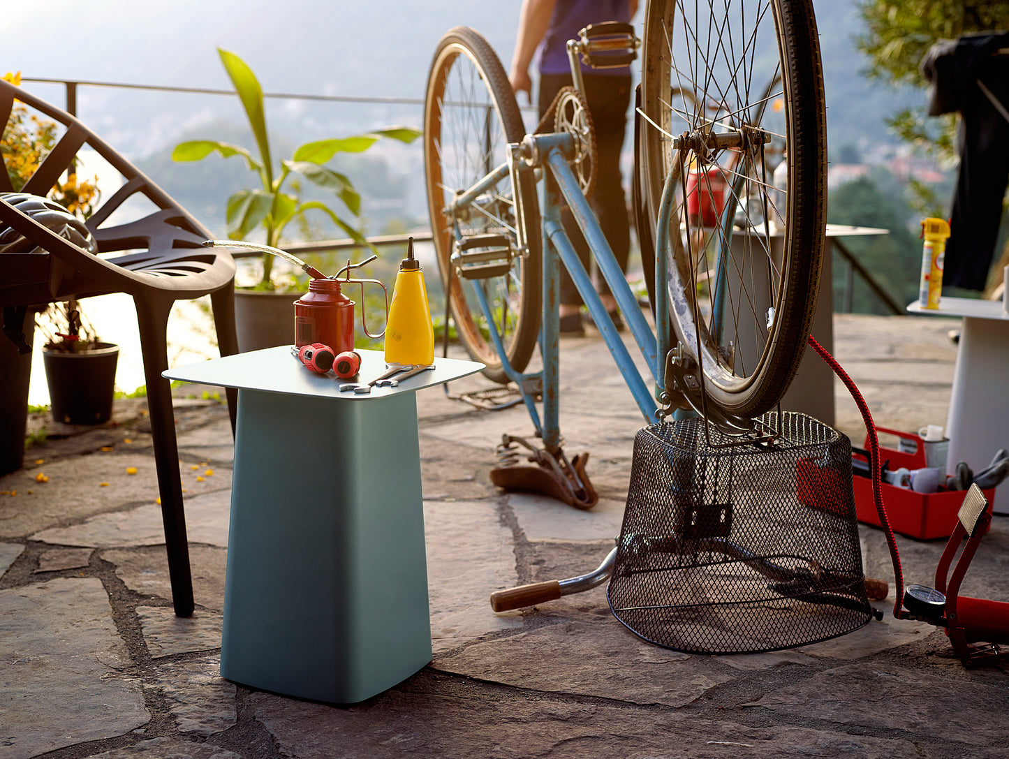 Ice Grey Outdoor Metal Side Table by Vitra
