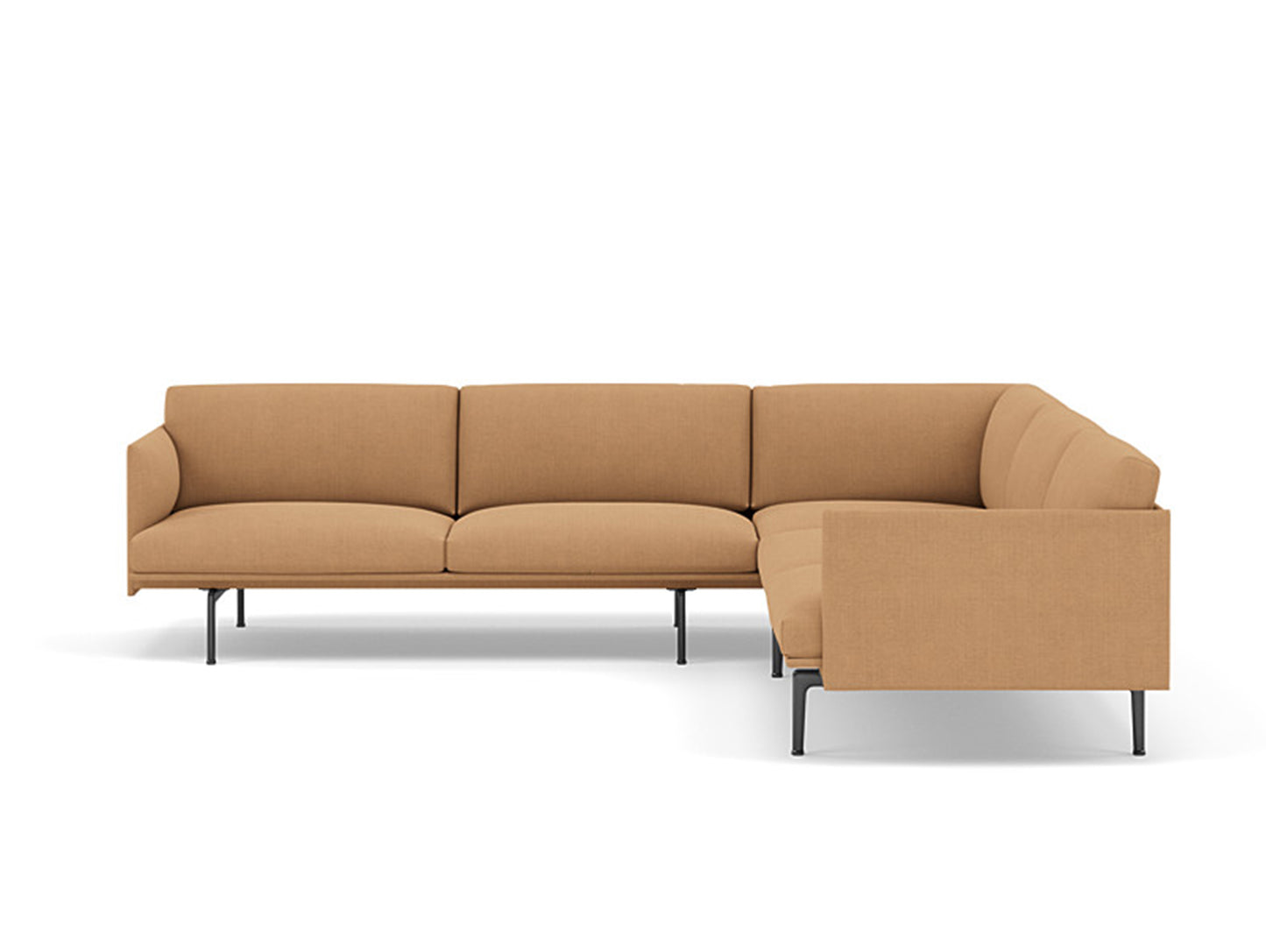 Outline Corner Sofa by Muuto - Black Base / fiord 451