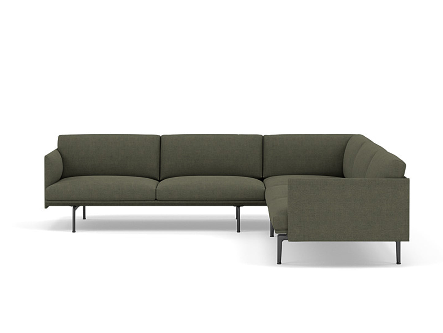 Outline Corner Sofa by Muuto - Black Base / fiord 961