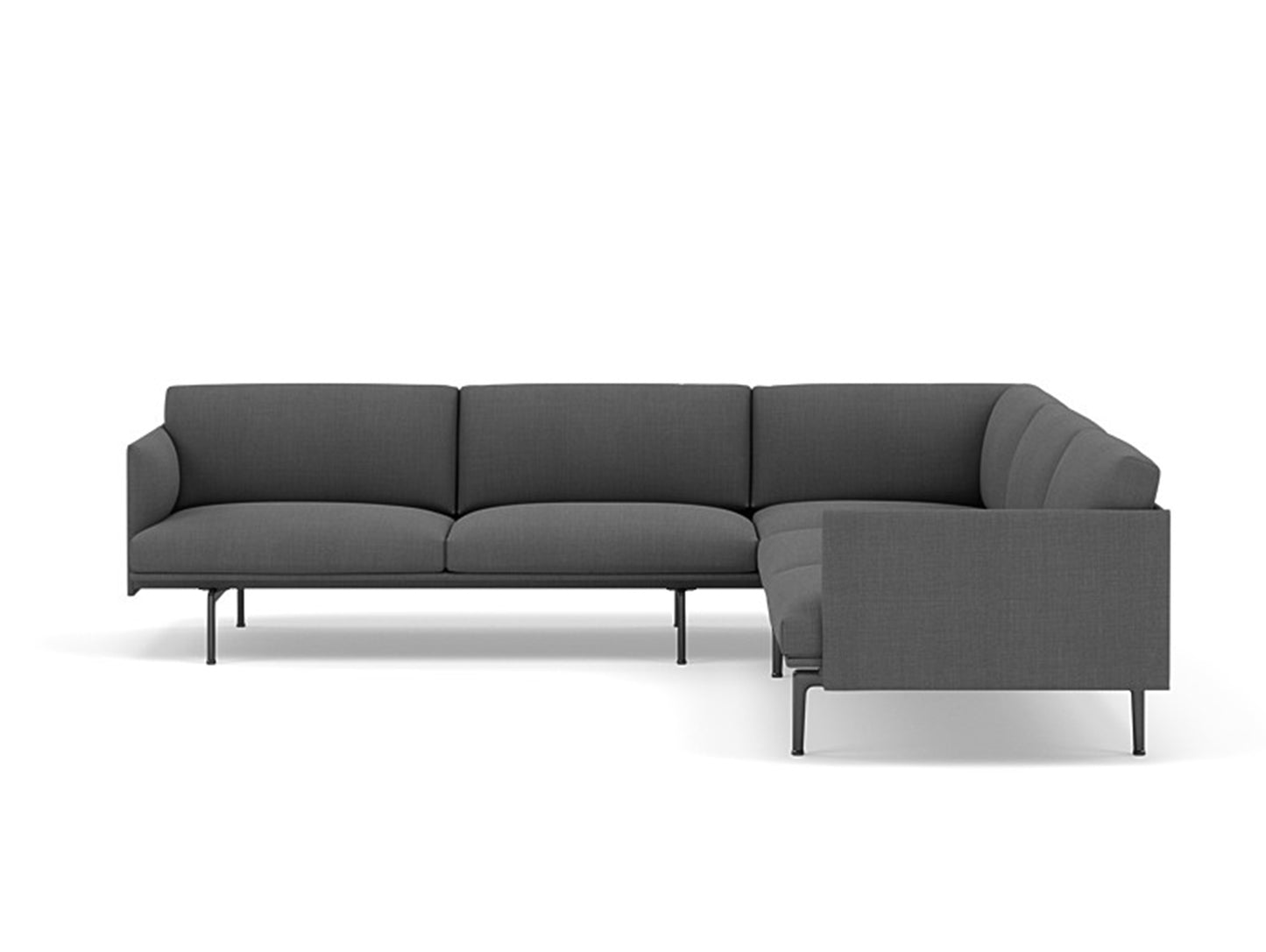 Outline Corner Sofa by Muuto - Black Base / Remix 163