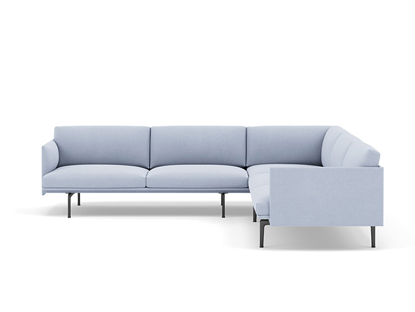 Outline Corner Sofa by Muuto - Black Base / vidar 723