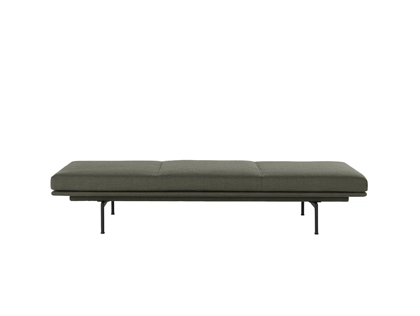 Outline Daybed Without Cushion in Fiord 961 / Black Legs by Muuto