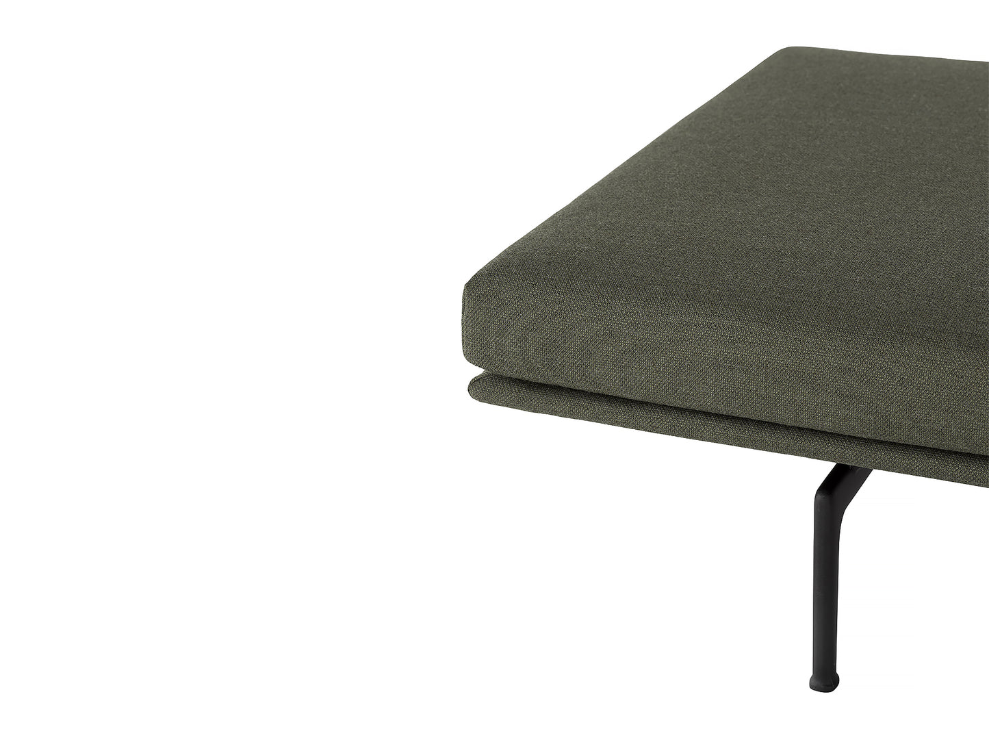 Outline Daybed Without Cushion in Fiord 961 / Black Legs by Muuto