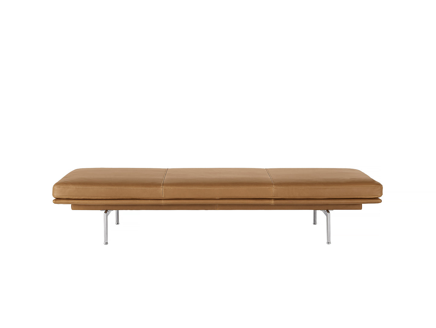 Outline Daybed Without Cushion in Cognac Refine Leather / Aluminium Legs by Muuto