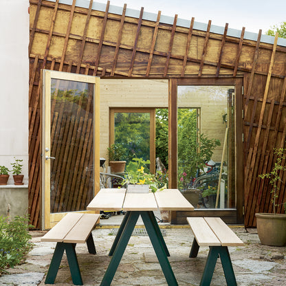 Overlap Outdoor Table by Skagerak - Cedar/Hunter Green