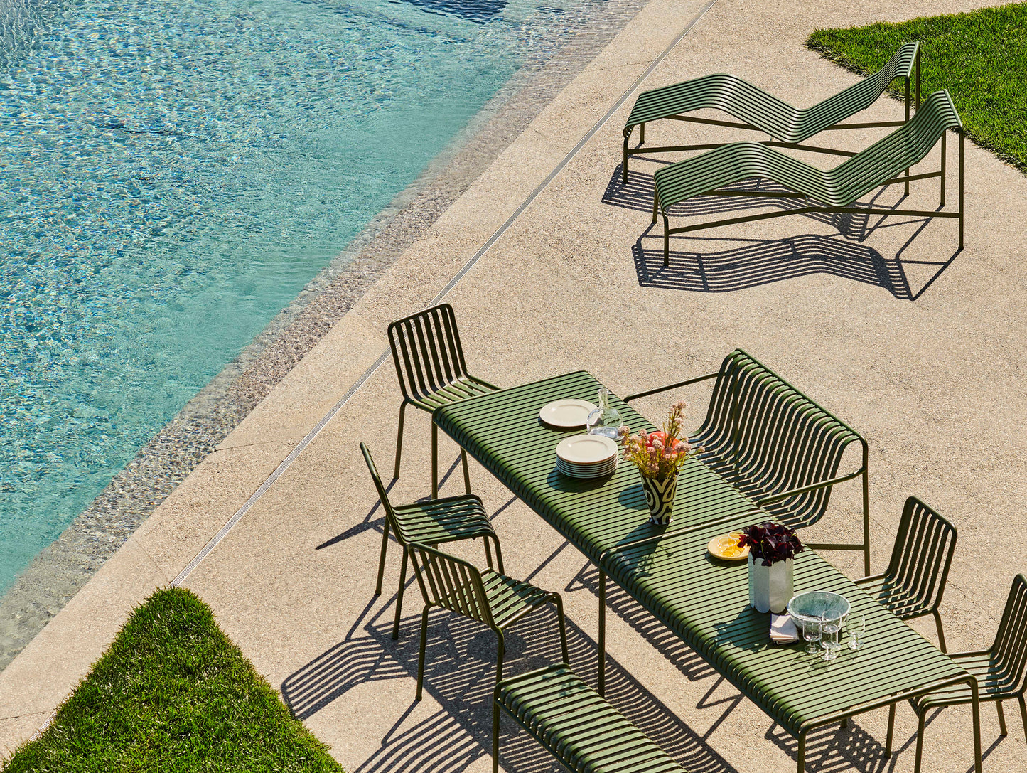 HAY Palissade Table, 160 cm, Olive