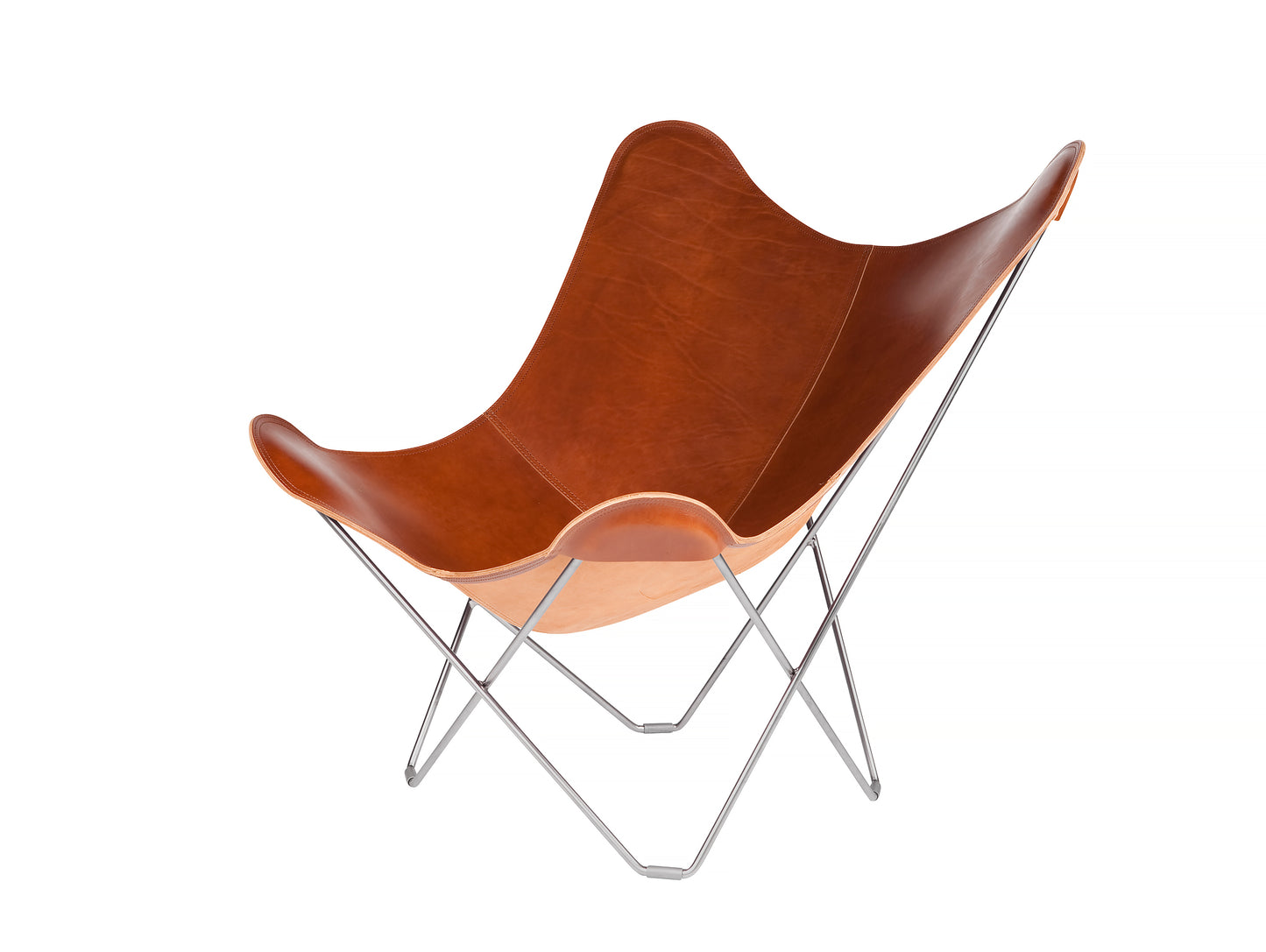 Mariposa Butterfly Leather Chair - Chrome Frame, Montana Leather Seat