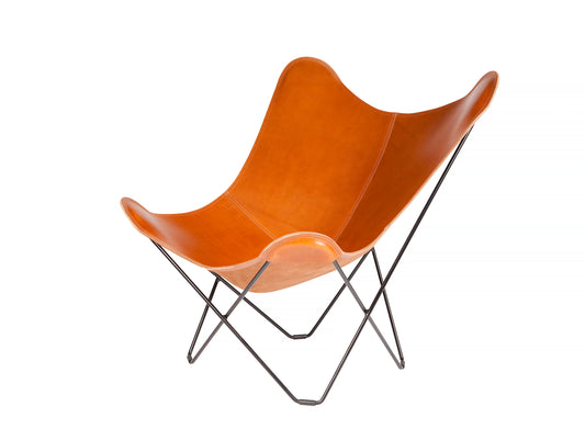 Mariposa Butterfly Leather Chair - Black Frame, Polo Leather Seat