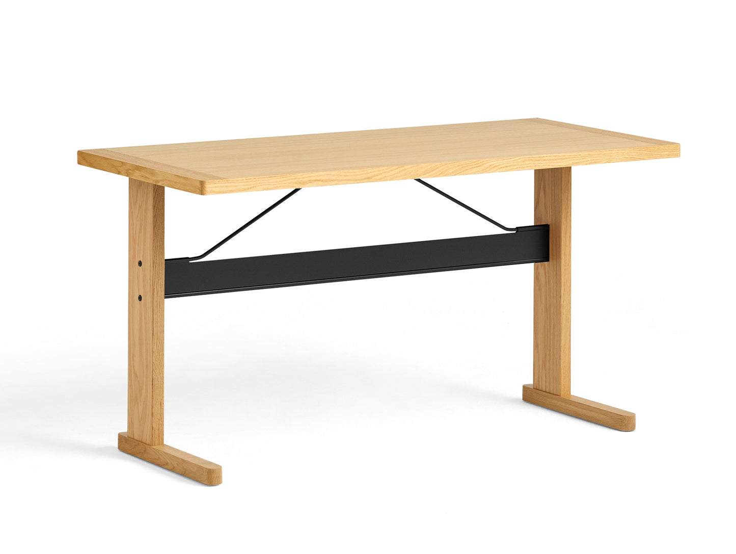 Passerelle Desk by HAY - Oak Tabletop with Oak Frame / Ink Black Crossbar
