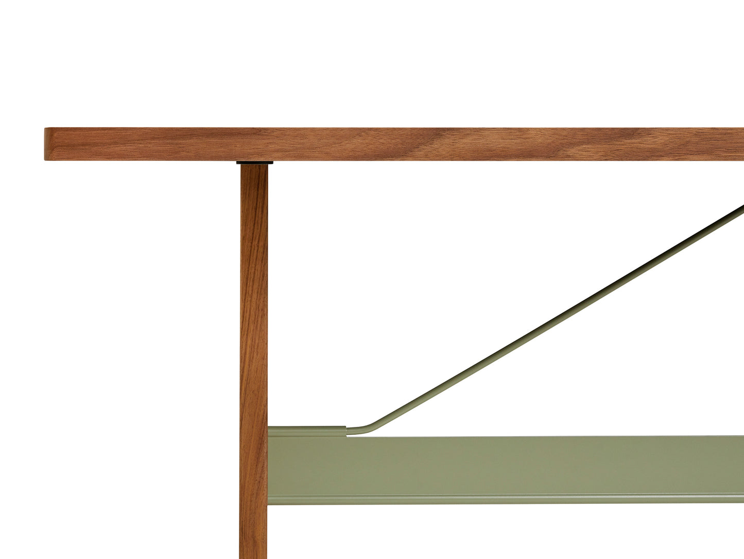 Passerelle High Table by HAY - Walnut Frame / Thyme Green Crossbar