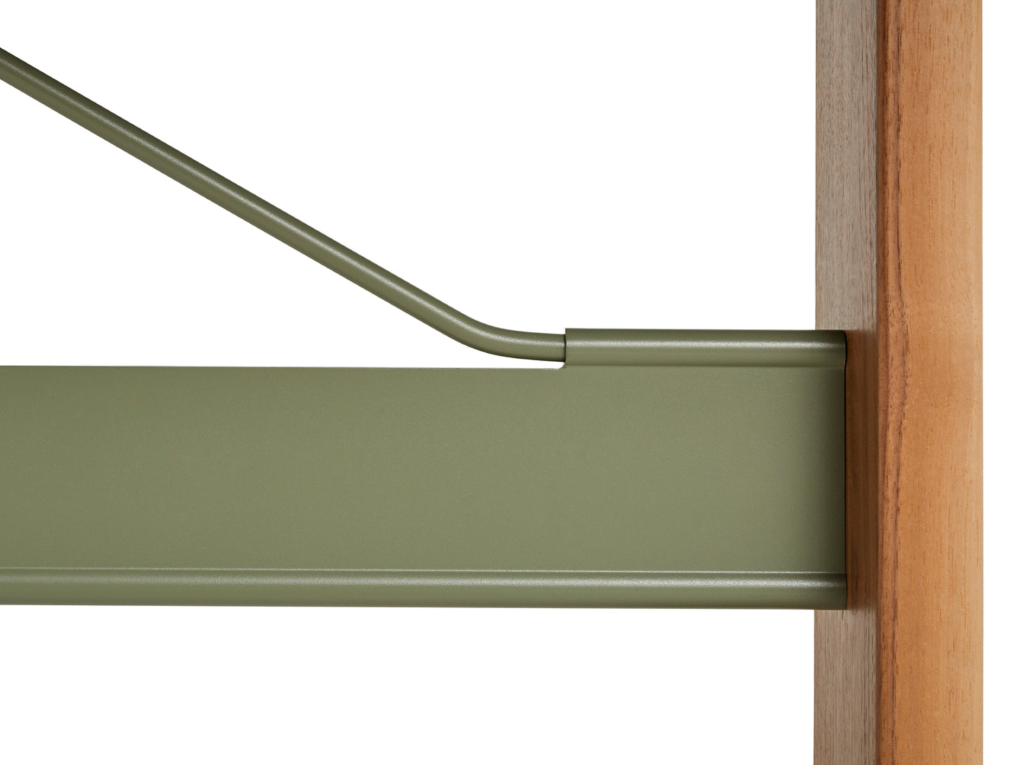 Passerelle Table (Veneer Tabletop) by HAY - Walnut Tabletop with Thyme Green Crossbar