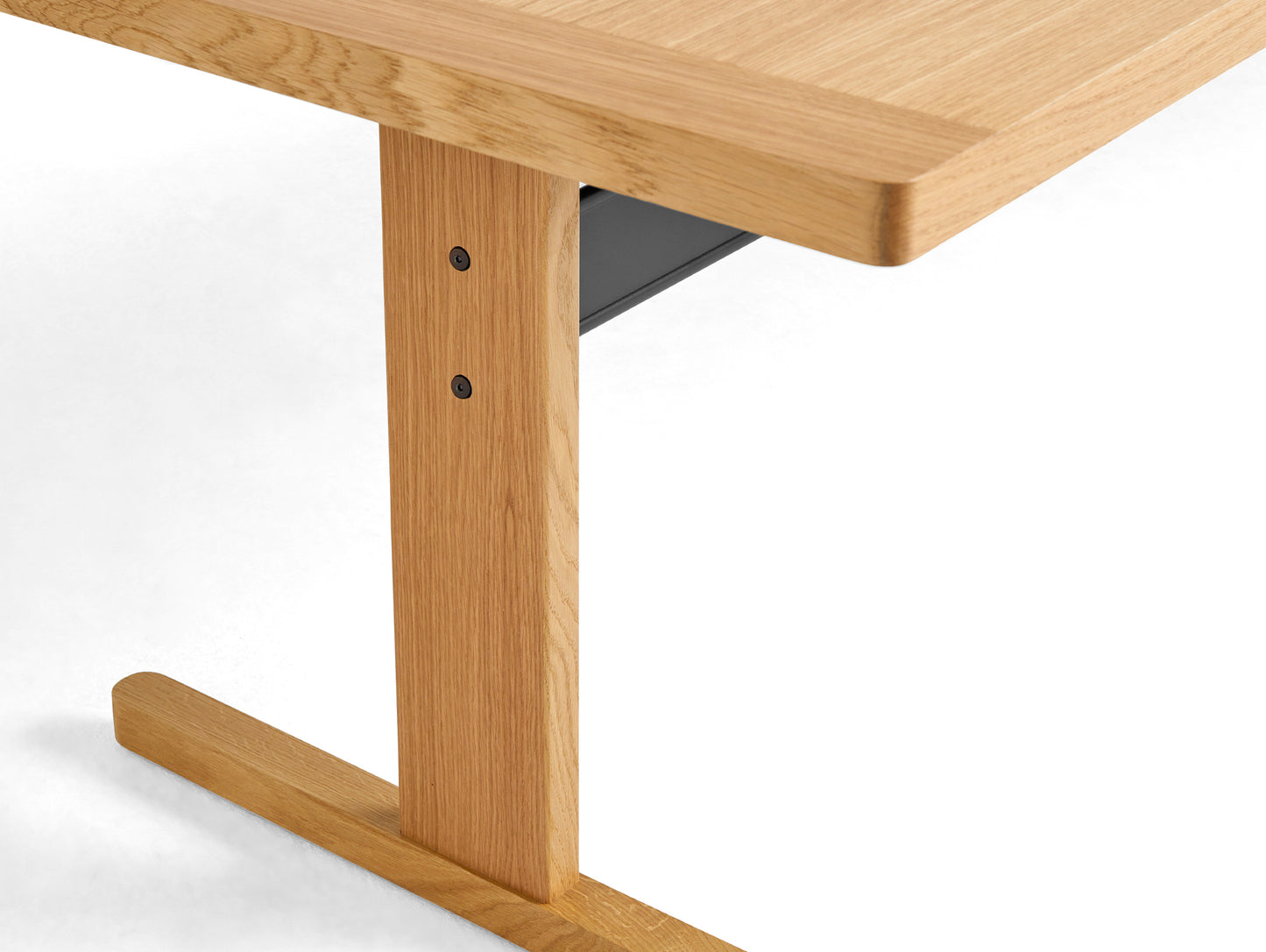 Passerelle Table (Veneer Tabletop) by HAY - Oak Tabletop with Ink Black Crossbar