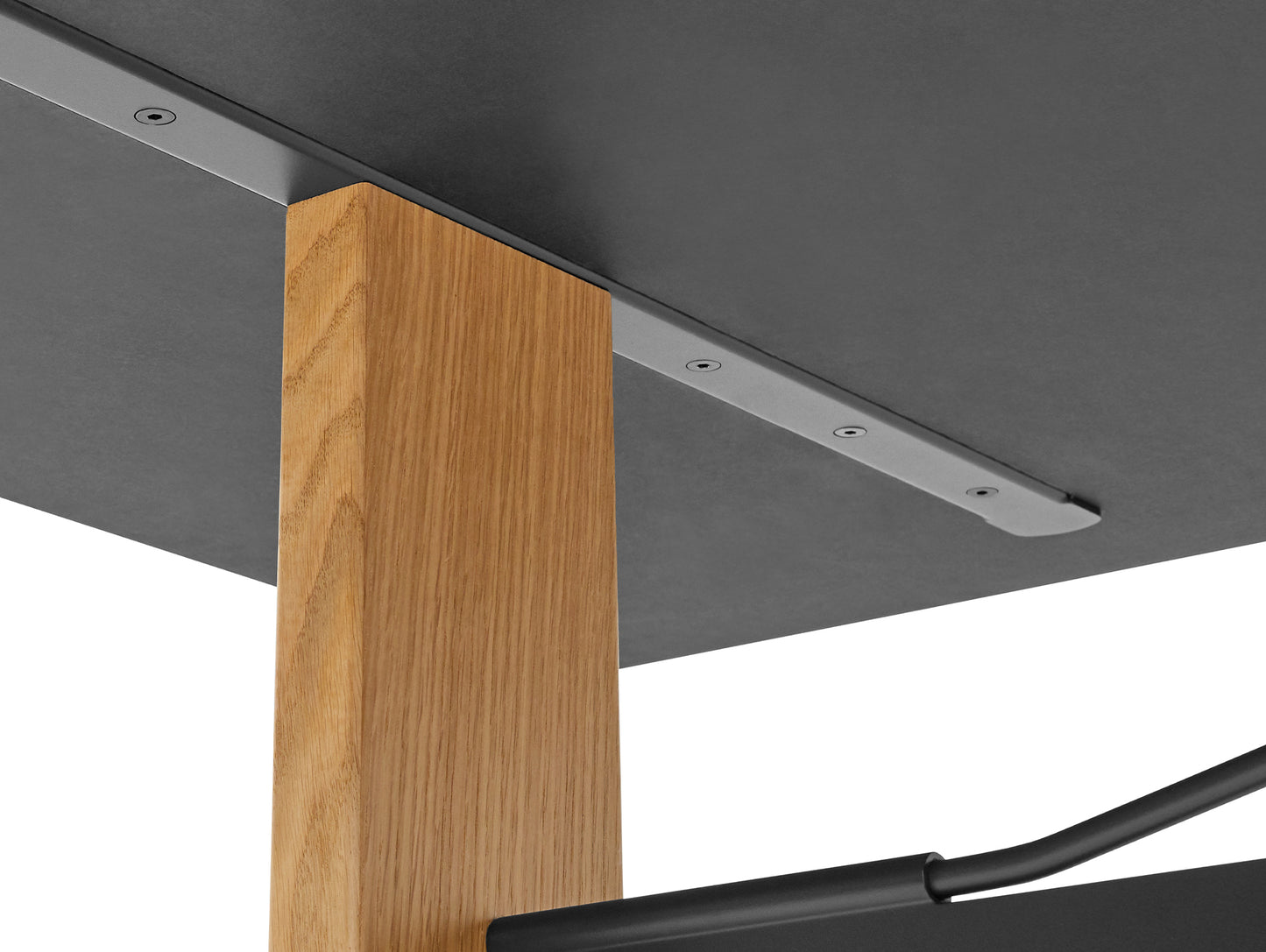 Passerelle Table (Veneer Tabletop) by HAY - Oak Tabletop with Ink Black Crossbar