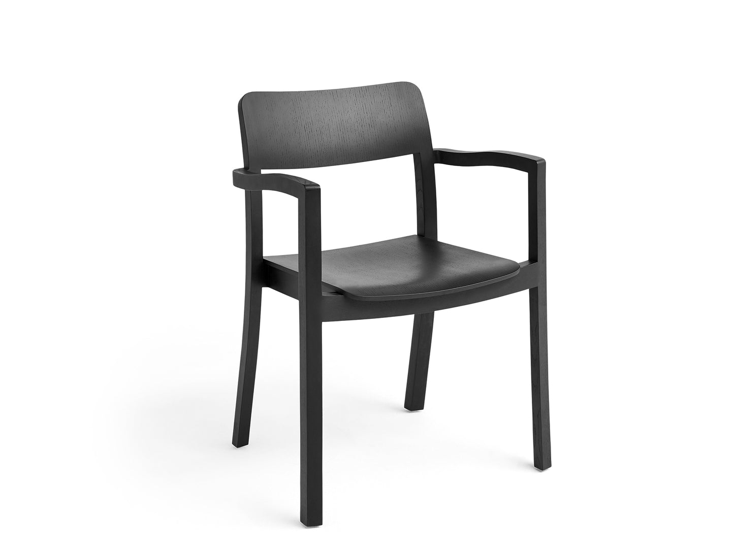 Pastis Chair by HAY - With Armrest / Black Water-Based Lacquered Ash