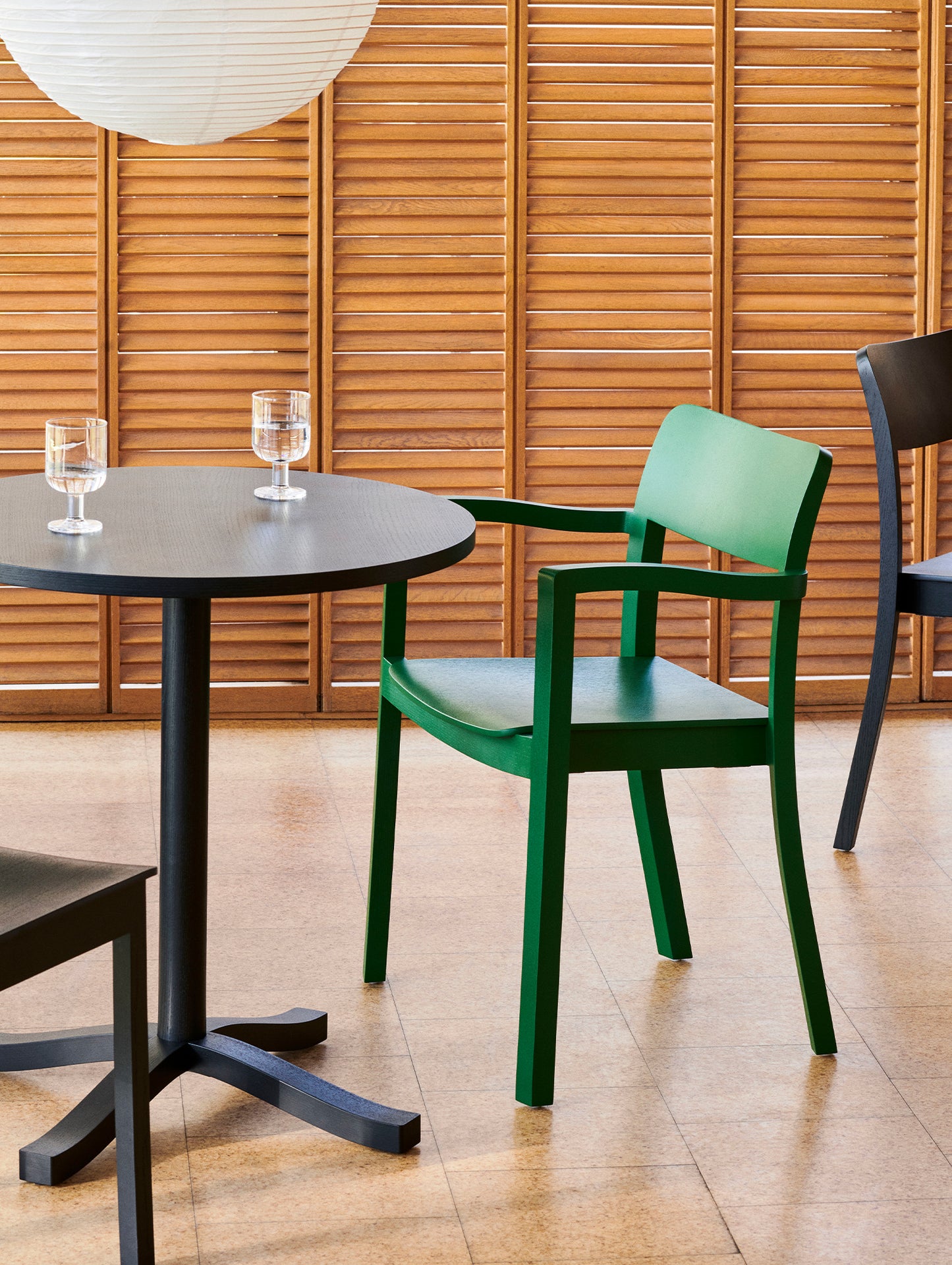 Pastis Chair by HAY - With Armrest / Pine Green Water-Based Lacquered Ash