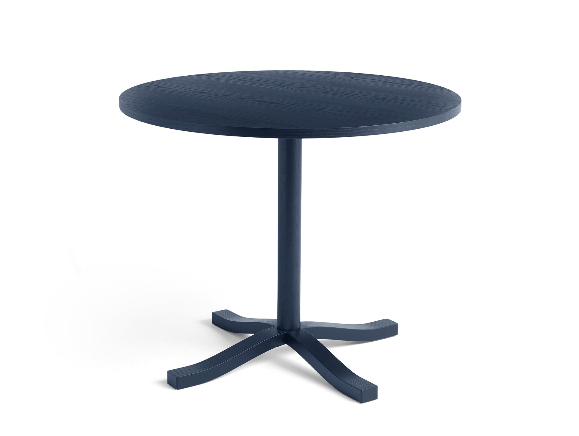 Pastis Table by HAY - Diameter 90 x Height 74 cm / Steel Blue Water-Based Lacquered Ash