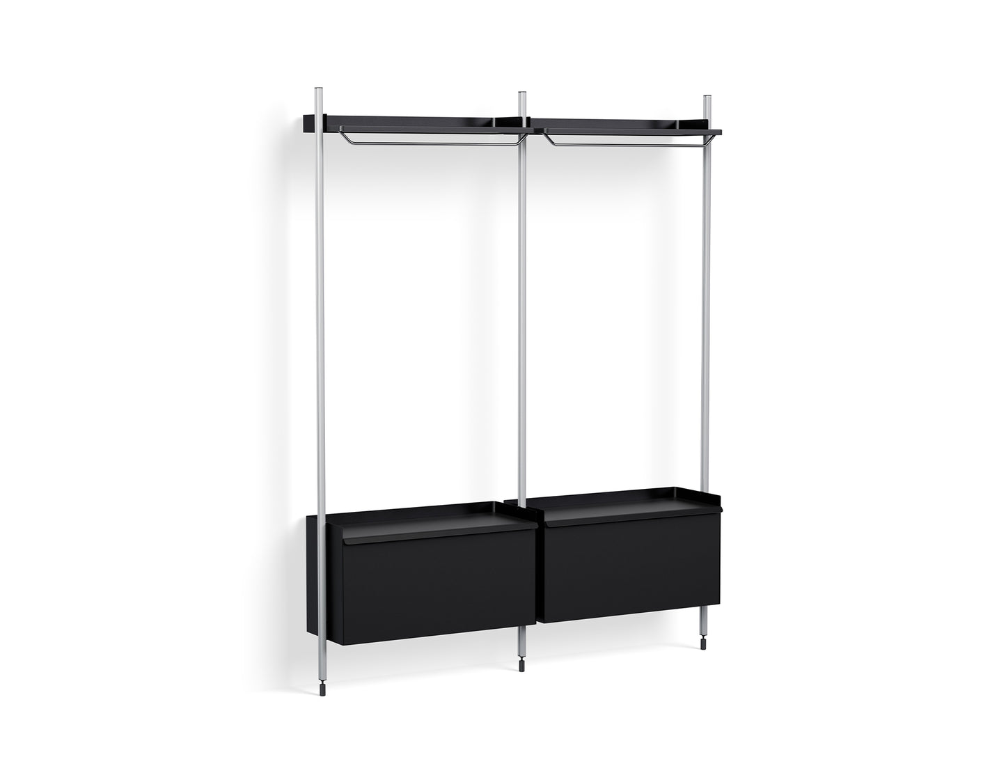 Pier System 1002 by HAY - Clear Anodised Aluminium Uprights / PS black