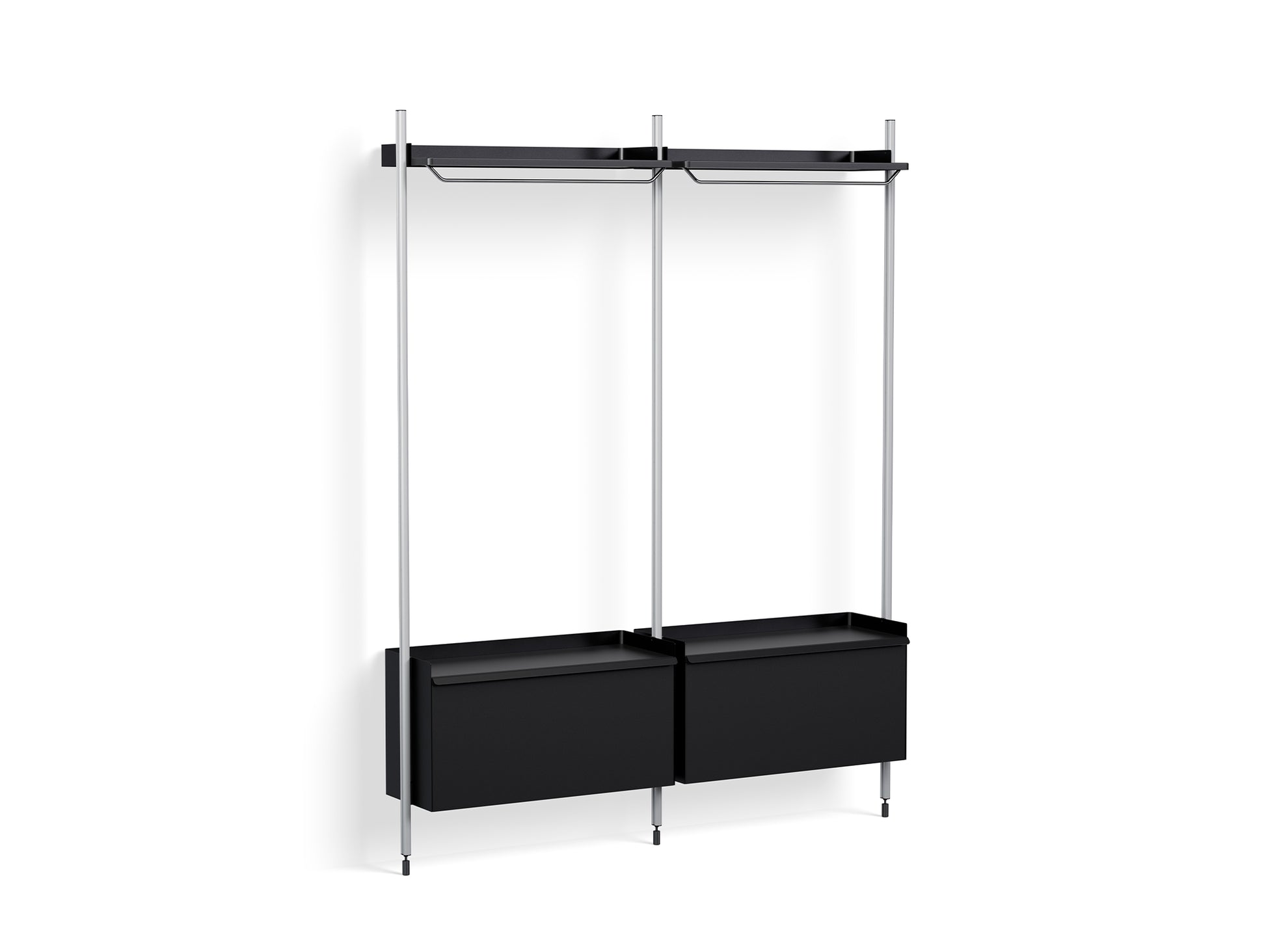 Pier System 1002 by HAY - Clear Anodised Aluminium Uprights / PS black
