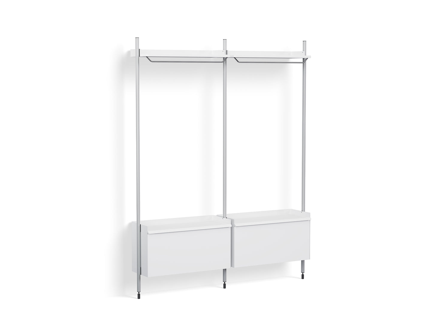 Pier System 1002 by HAY - Clear Anodised Aluminium Uprights / PS white