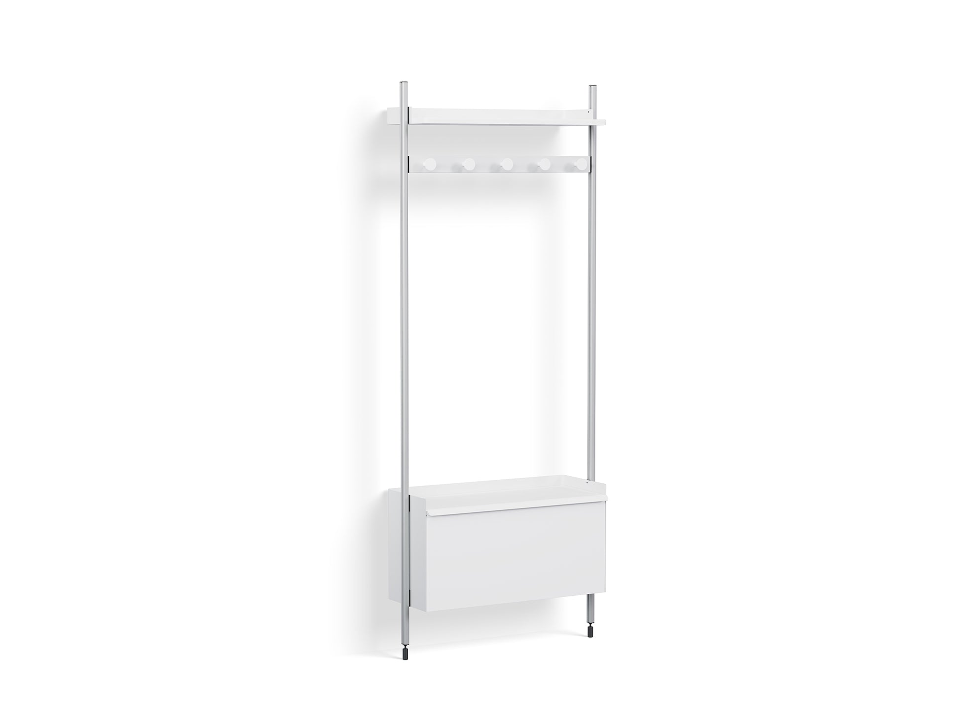 Pier System 1061 by HAY - Clear Anodised Aluminium Uprights / PS white