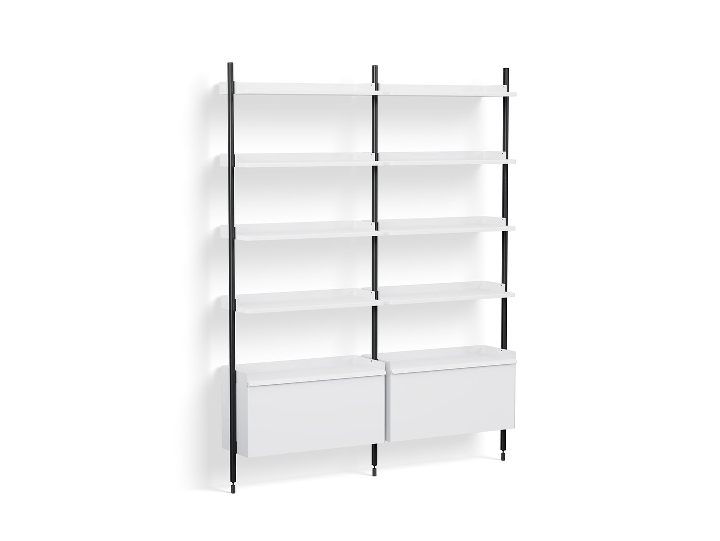 Pier System 122 by HAY - Black Anodised Aluminium Uprights / PS white