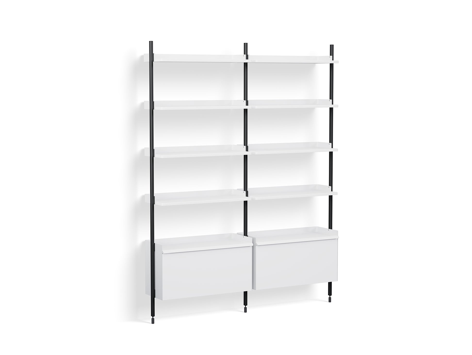 Pier System 122 by HAY - Black Anodised Aluminium Uprights / PS white