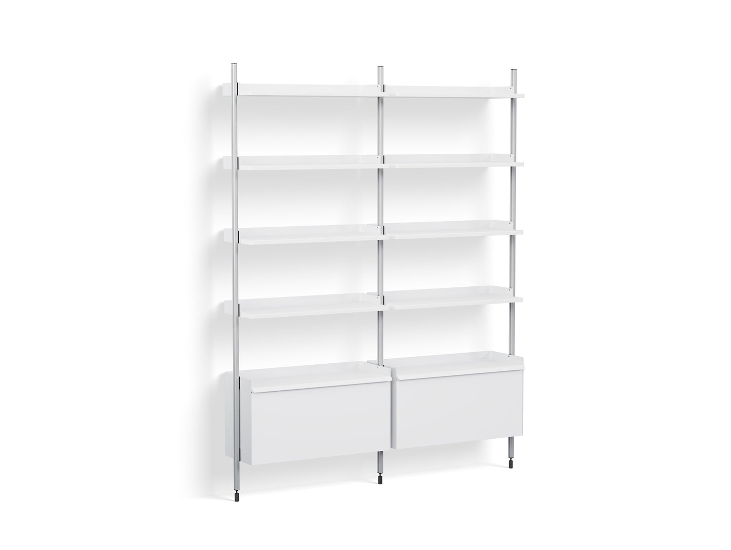 Pier System 122 by HAY - Clear Anodised Aluminium Uprights / PS white