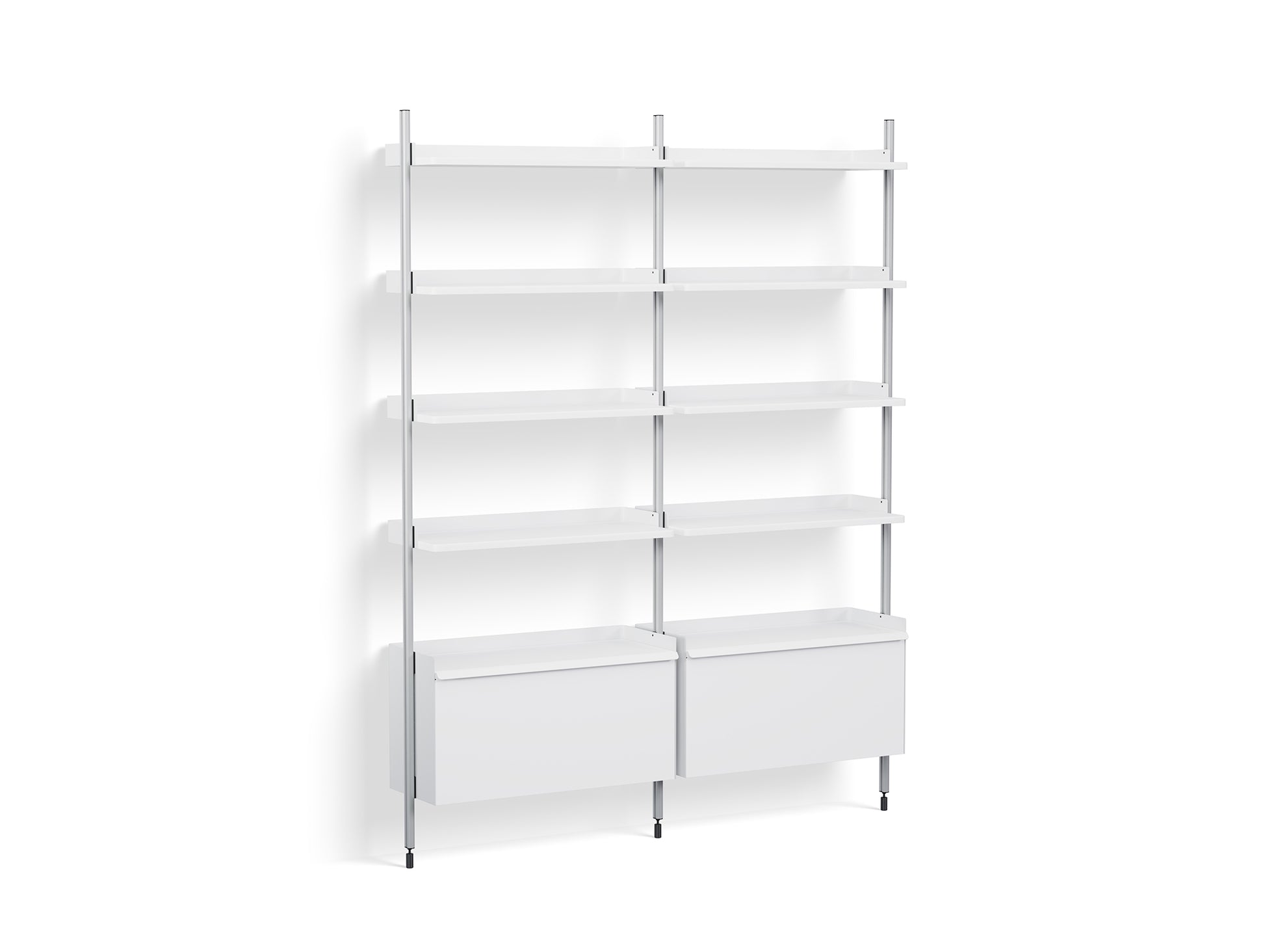 Pier System 122 by HAY - Clear Anodised Aluminium Uprights / PS white