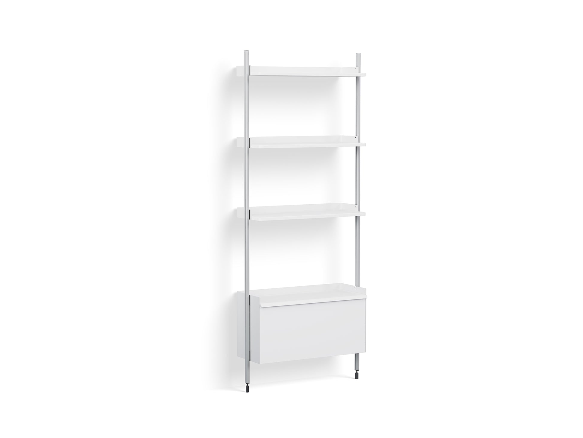 Pier System 131 by HAY - Clear Anodised Aluminium Uprights / PS White