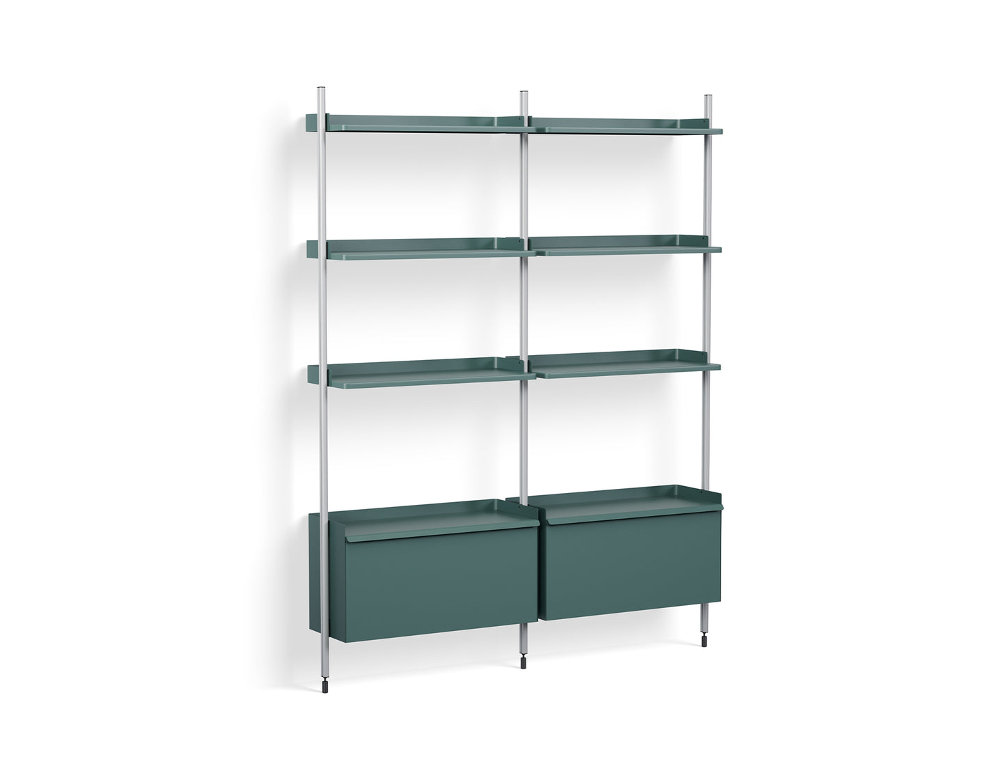 Pier System 132 by HAY - Clear Anodised Aluminium Uprights / PS blue