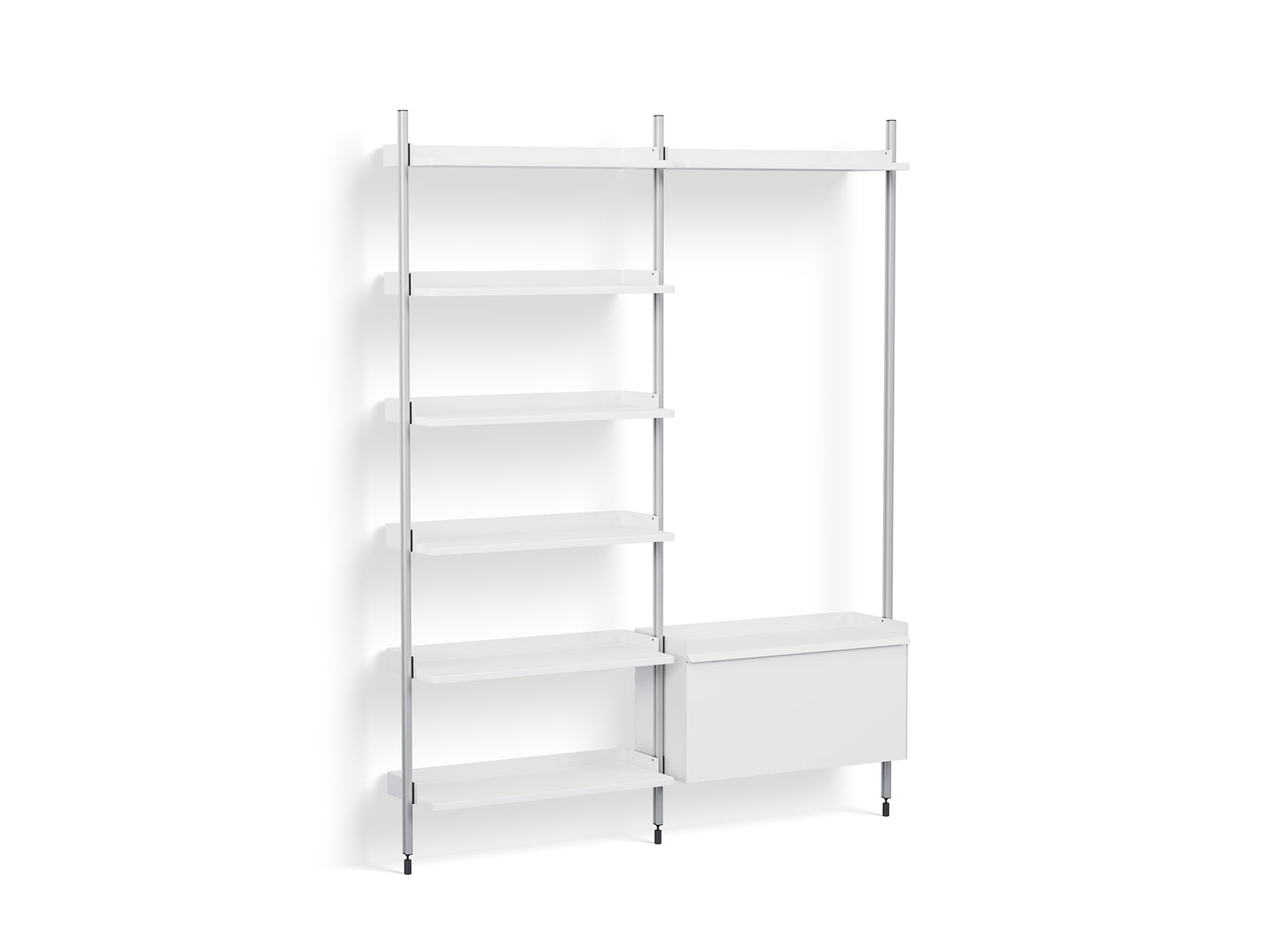 Pier System 152 by HAY - Clear Anodised Aluminium Uprights / PS white