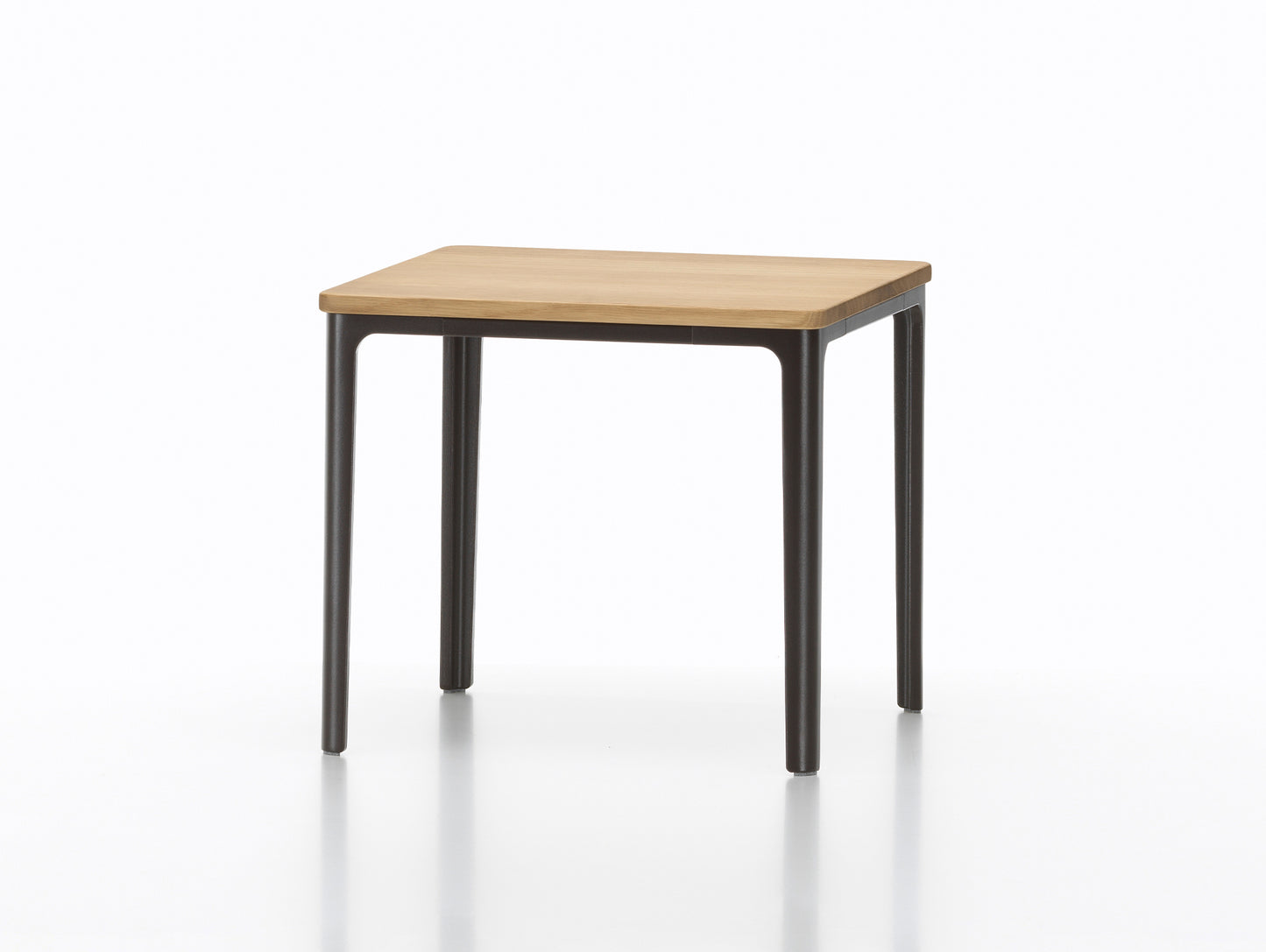 Plate Coffee Table by Vitra - Width: 41 cm / Depth: 41 cm, Basic Dark Aluminium Base, Solid Oak Tabletop 