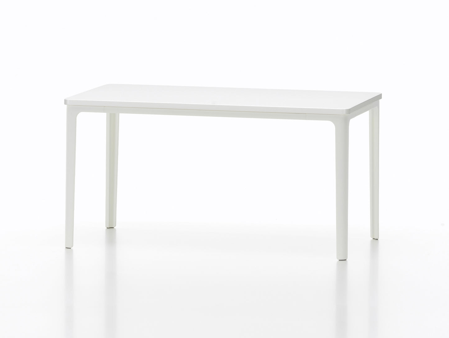 Plate Coffee Table by Vitra - Width: 41 cm / Depth: 71 cm, White Aluminium Base, White MDF Tabletop