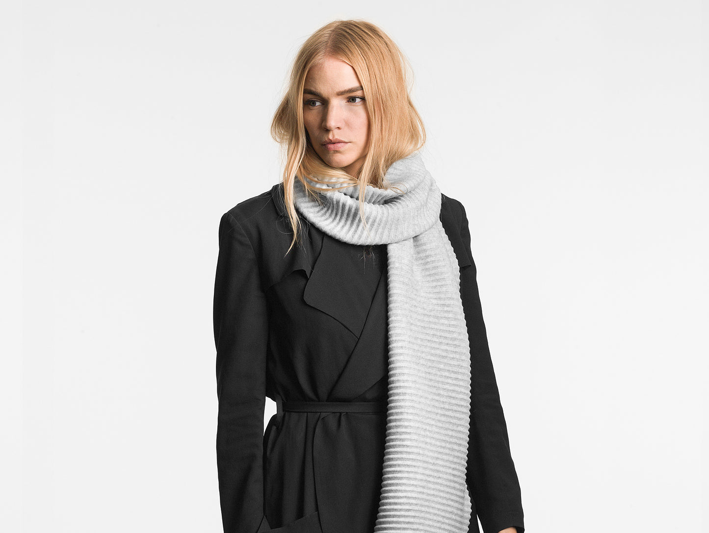 Light Grey Pleece Long Scarf by Design House Stockholm