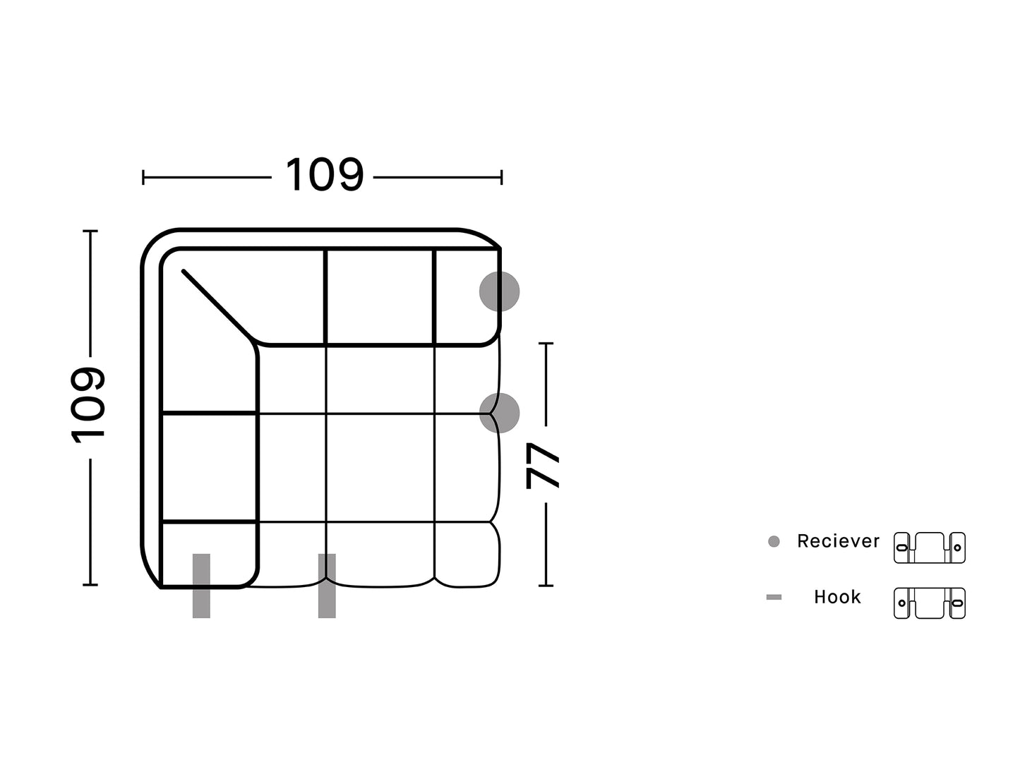 Quilton Sofa by HAY - Corner Module (100) / Group 3