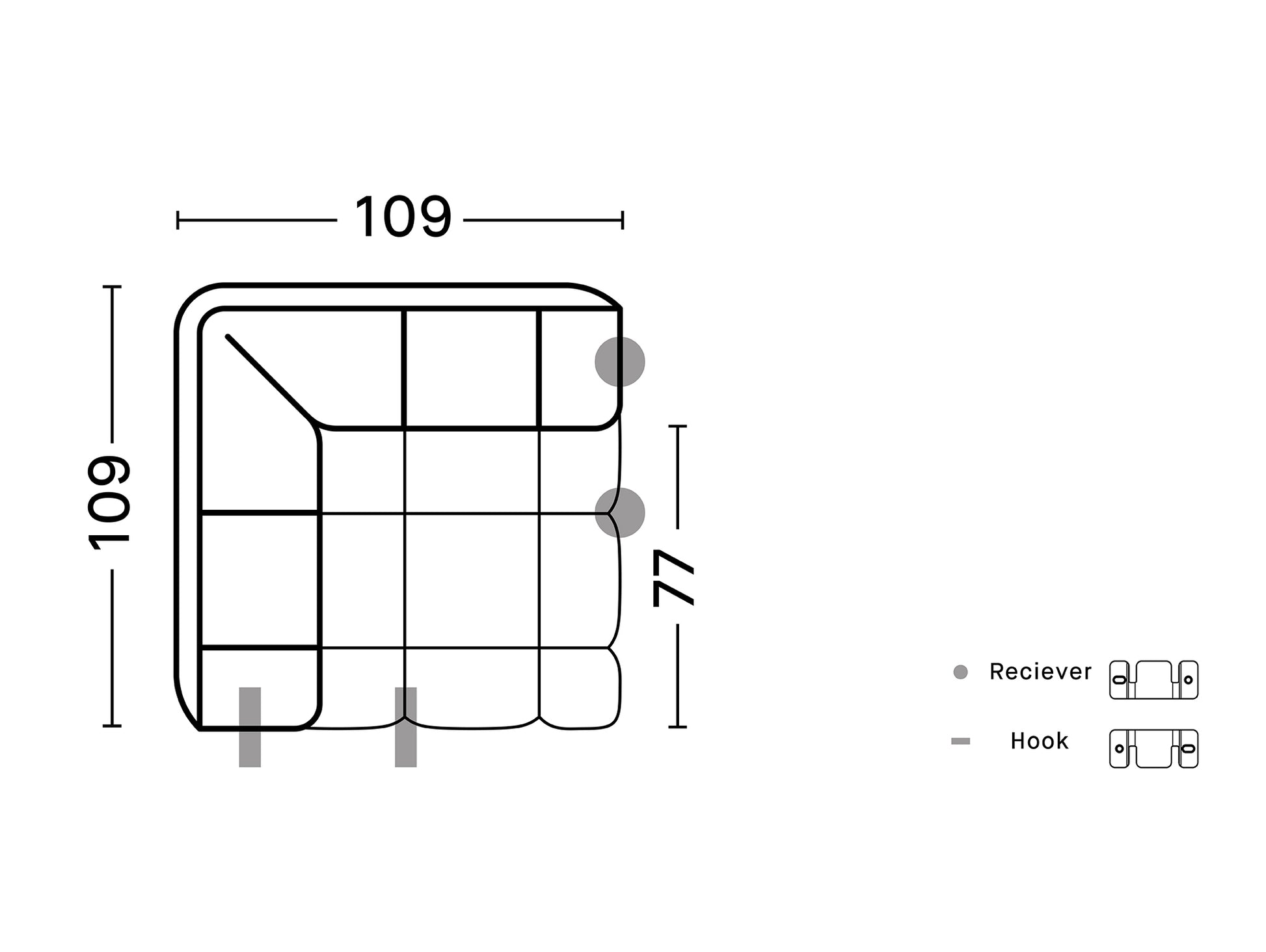 Quilton Sofa by HAY - Corner Module (100) / Group 3